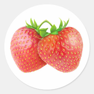 Sticker Rond Paire de fraises