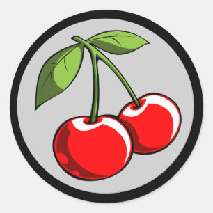 Sticker Rond Paires de cerise
