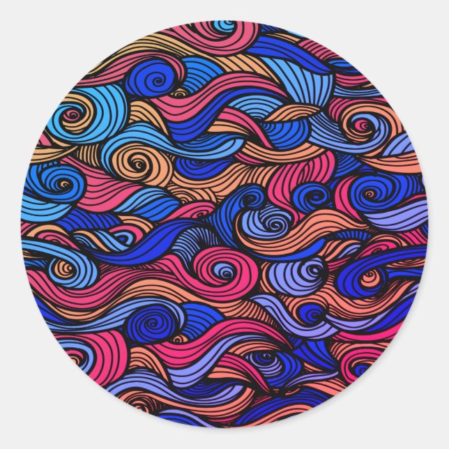 Sticker Rond Paisley haché (Devant)