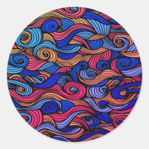 Sticker Rond Paisley haché