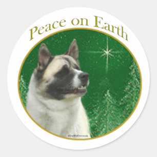 Sticker Rond Paix Akita
