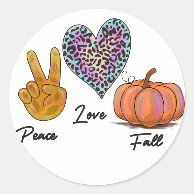 Sticker Rond Paix amour chute (Devant)