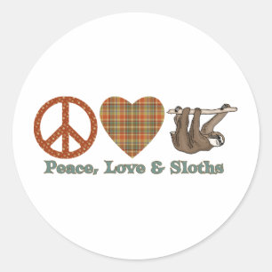Sticker Rond Paix, amour et fentes