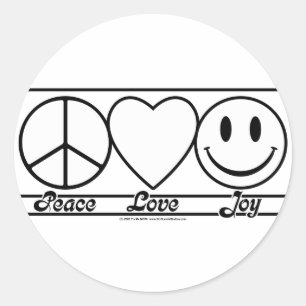 Sticker Rond Paix Amour et Joie