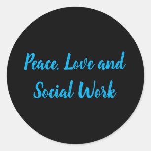 Sticker Rond Paix, amour et travail social