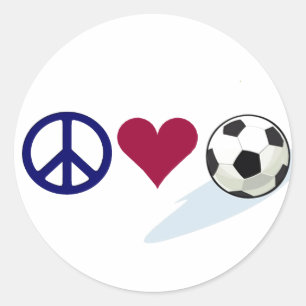 Sticker Rond paix - amour - football