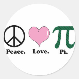 Sticker Rond paix amour pi