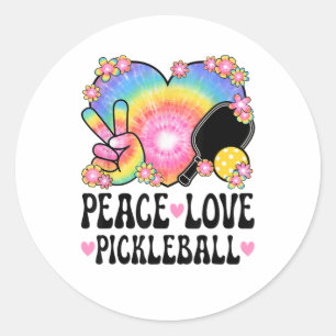 Sticker Rond Paix Amour Pickleball