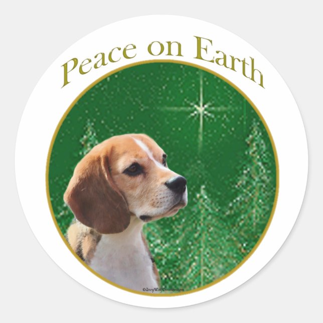Sticker Rond Paix beagle (Devant)