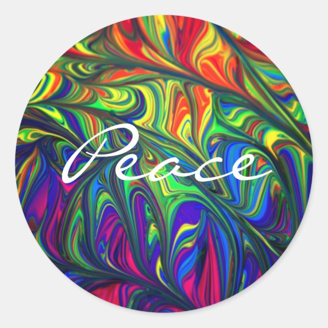 Sticker Rond Paix colorée (Devant)