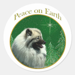 Sticker Rond Paix de Keeshond