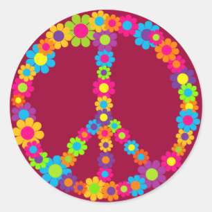 Sticker Rond Paix de l'énergie des fleurs