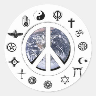 Sticker Rond Paix du monde