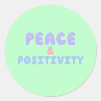 Sticker Rond Paix et positivité - pastel