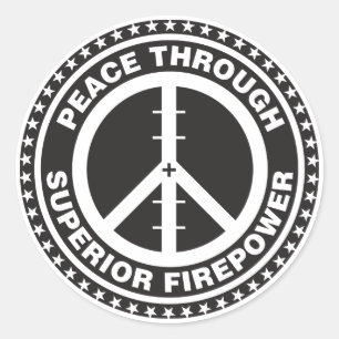 Sticker Rond Paix grâce à une puissance de feu supérieure