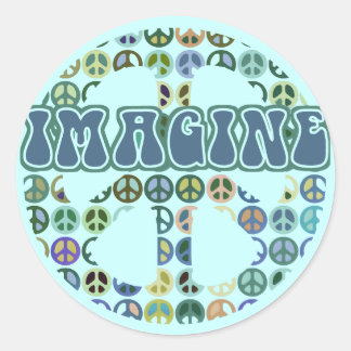 Sticker Rond Paix - Imaginez la paix