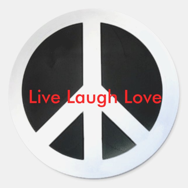 Sticker Rond paix, Live Laugh Love (Devant)