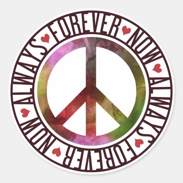 Sticker Rond Paix maintenant toujours (Devant)