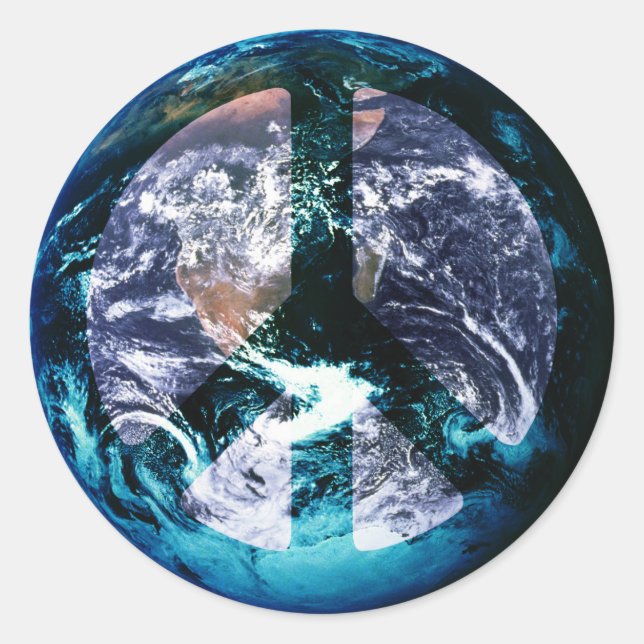 Sticker Rond Paix mondiale (Devant)