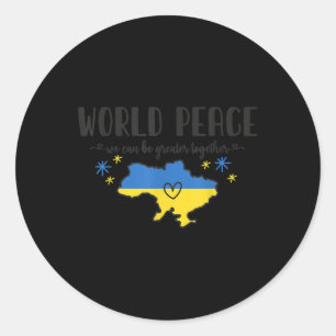 Sticker Rond Paix Mondiale L'Ukraine Ne Ferme Pas La Guerre En 