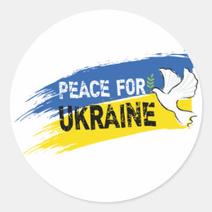 Sticker Rond Paix pour l'Ukraine