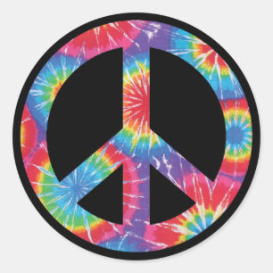 Sticker Rond PAIX SIGNE Tie Dye