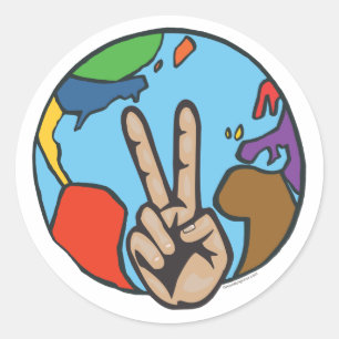 Sticker Rond Paix sur Terre