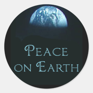 Sticker Rond Paix sur Terre avec image de la Terre depuis l'esp