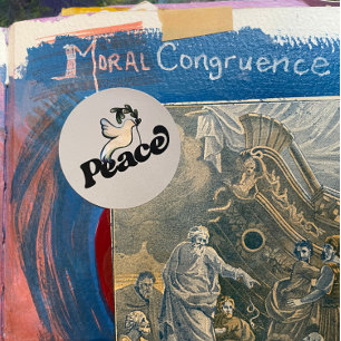 Sticker Rond Paix sur Terre Conception du monde pacifique