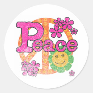 Sticker Rond Paix vintage
