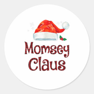 Sticker Rond Pajama de Noël de Momsey Claus