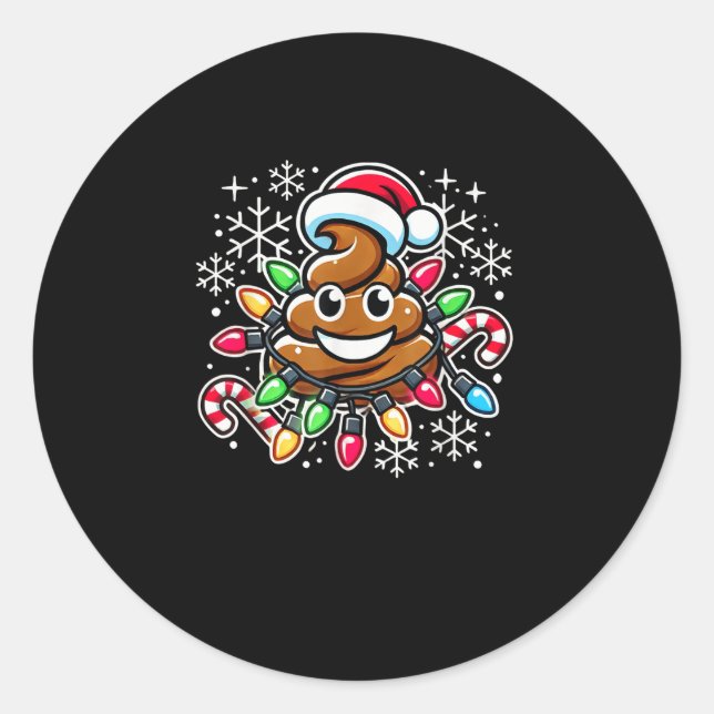 Sticker Rond Pajama Ojamas de Noël Op O Emoticon Vinta (Devant)