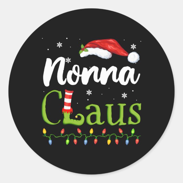 Sticker Rond Pajamas de grand-mère Nonna Claus Père Noël (Devant)