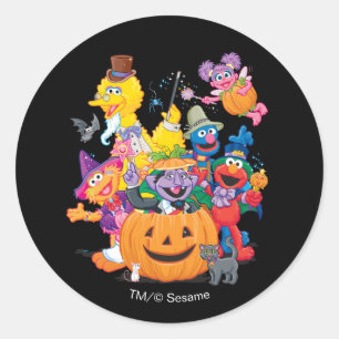 Sticker Rond Pal de rue Sésame   Bonne Halloween