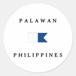 Sticker Rond Palawan Philippines Alpha Dive Drapeau