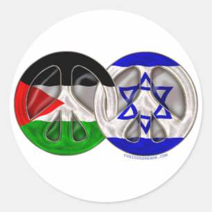 Sticker Rond Palestine - Israël Paix