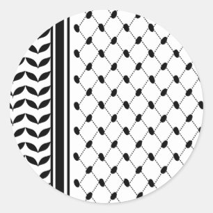 Sticker Rond Palestine Keffiyeh Motif Scarf