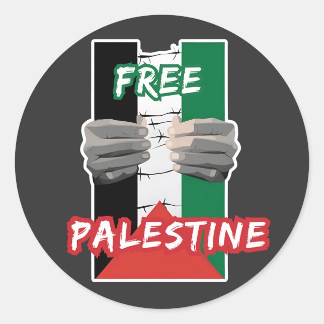 STICKER ROND PALESTINE LIBRE (Devant)