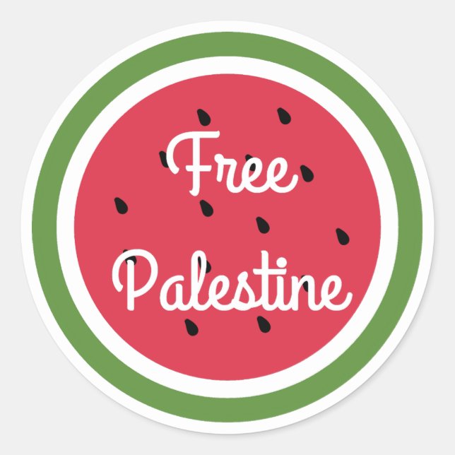 Sticker Rond palestine libre (Devant)