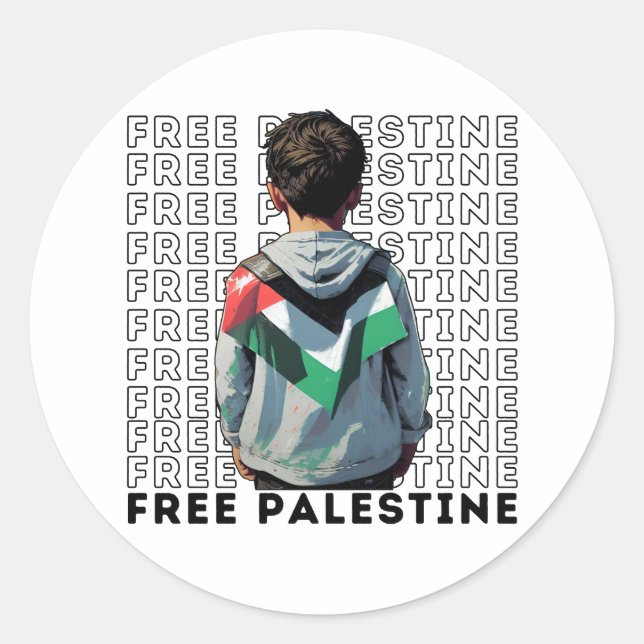 STICKER ROND PALESTINE LIBRE (Devant)