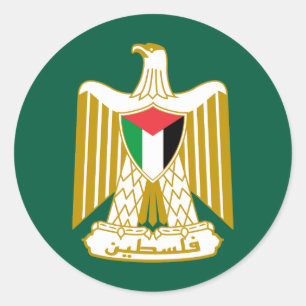 Sticker Rond Palestine pays armoiries symbole emblème drapeau a
