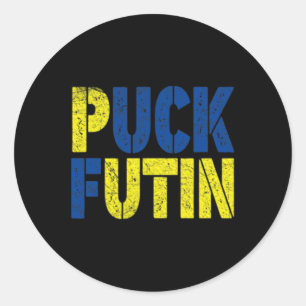 Sticker Rond Palet Futin Pour Cette Guerre - Guerre En Ukraine