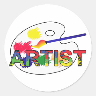 Sticker Rond Palette Artiste