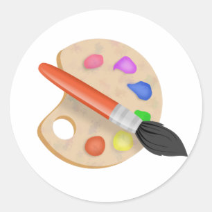 Sticker Rond Palette Artiste