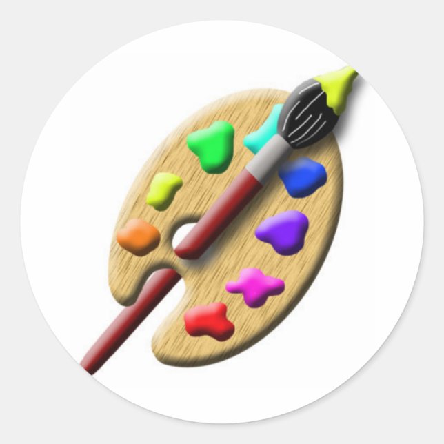 Sticker Rond Palette de peinture (Devant)