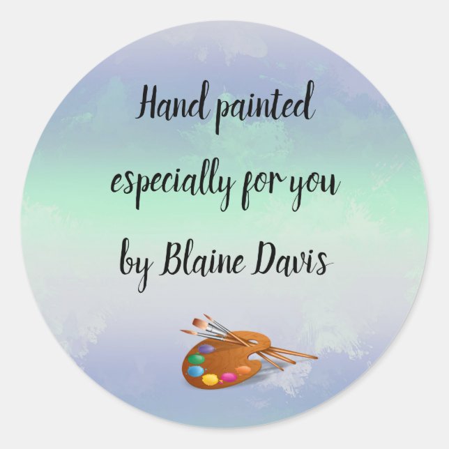 Sticker Rond Palette Peintres Éditables Particulièrement Pour V (Devant)