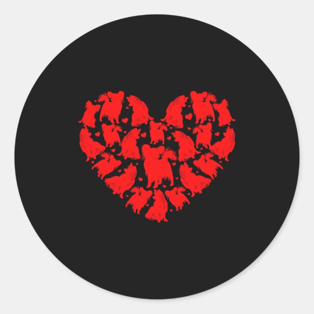 Sticker Rond Pallon Dog Lover Funny Love Heart Pallon Valentine (Devant)