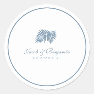 Sticker rond Palm Bleu
