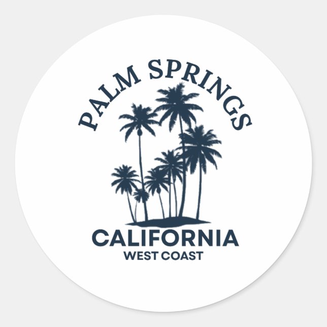 Sticker Rond Palm Springs California (Devant)