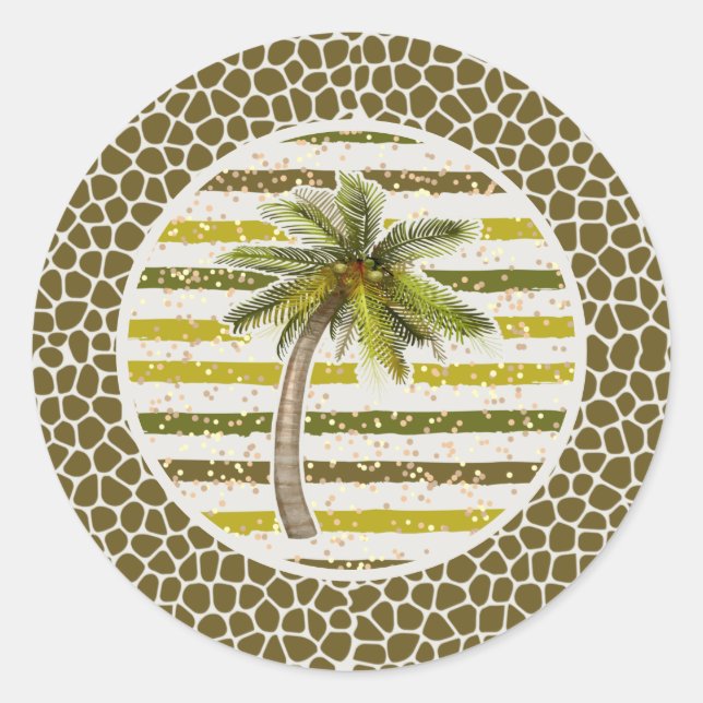 Sticker Rond Palm Tree Tropical (Devant)